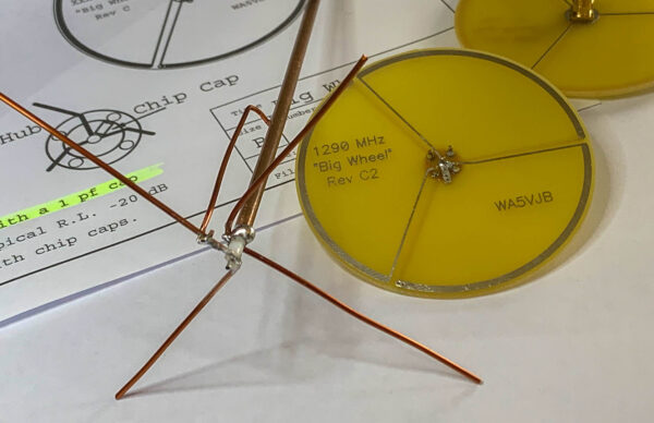 Cheap 1296 MHz Antennas 190m MHz Big Wheel by WA5VJB and a quick and cheap omni antenna