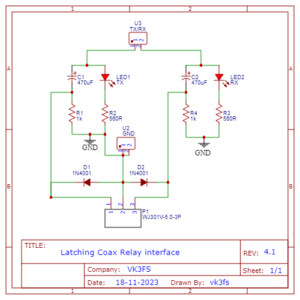 Latching coaxial relay switching